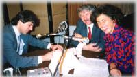 Christine on the radio in Prague (1990) immediately after the fall of Communism.